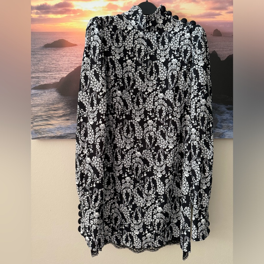 D&G/ Mini dress/ Black&white/ laces/Long sleeves/ New/ 40IT/S